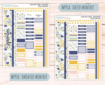 SEPTEMBER 2025 Stickers for The Rose Small Laurel Denise Planner (Formerly Mini Project Planner) "Gather and Bloom" || MPPIV
