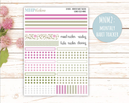 APRIL 2025 Stickers for Small Horizontal & Vertical Laurel Denise Planners. (Formerly Mini Planner) "Flower Field" || MNFF