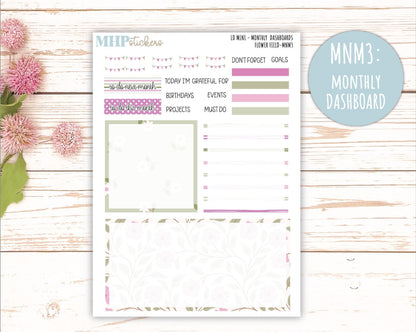 APRIL 2025 Stickers for Small Horizontal & Vertical Laurel Denise Planners. (Formerly Mini Planner) "Flower Field" || MNFF