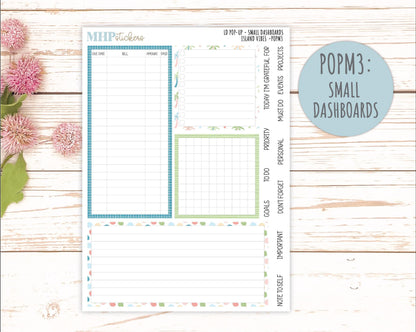 August 2025 Stickers for The Jo Laurel Denise Planner (Formerly Pop-Up Planner) "Island Vibes" || POPIV
