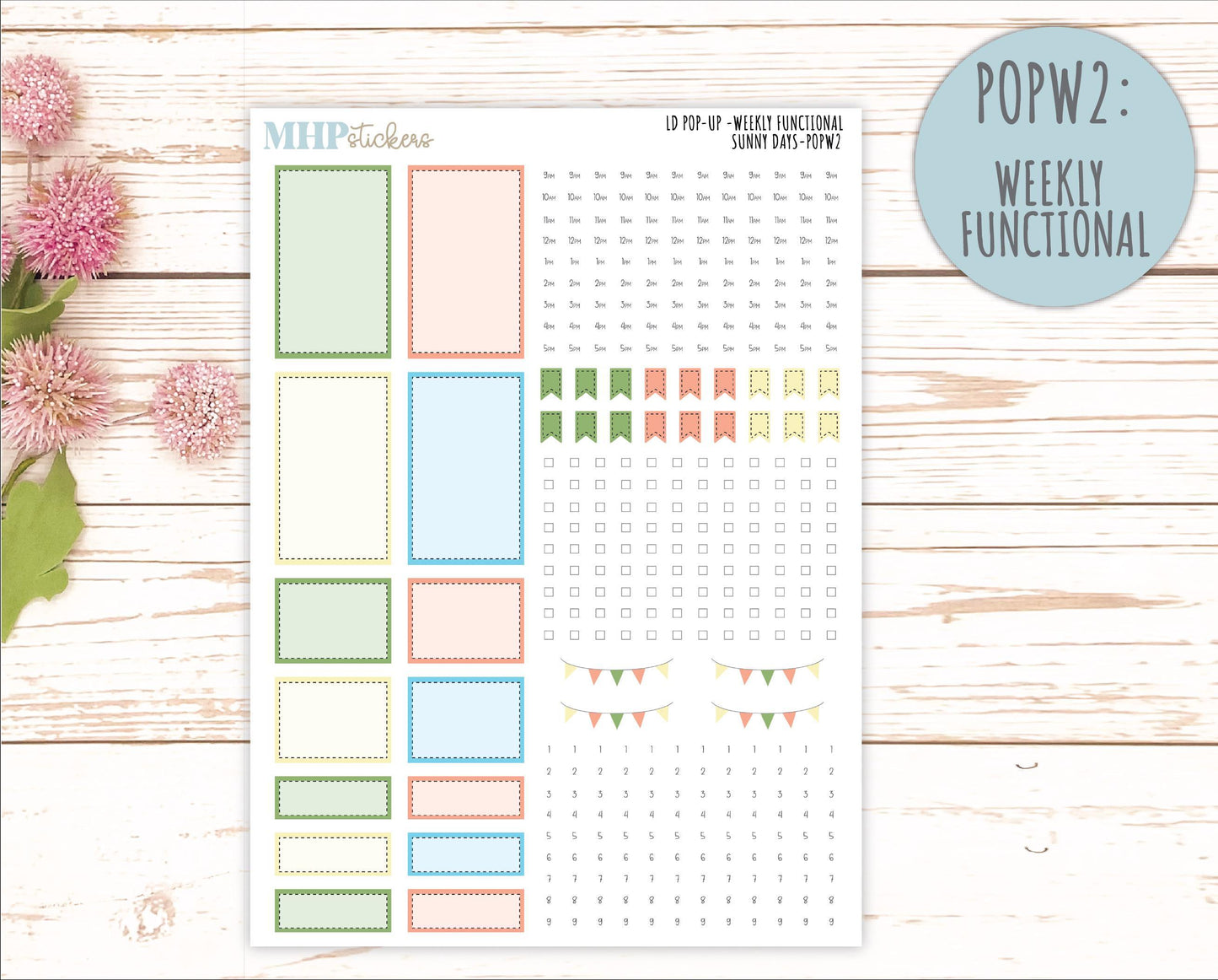 August 2025 Stickers for The Jo Laurel Denise Planner (Formerly Pop-Up Planner) "Sunny Days" || POPIV