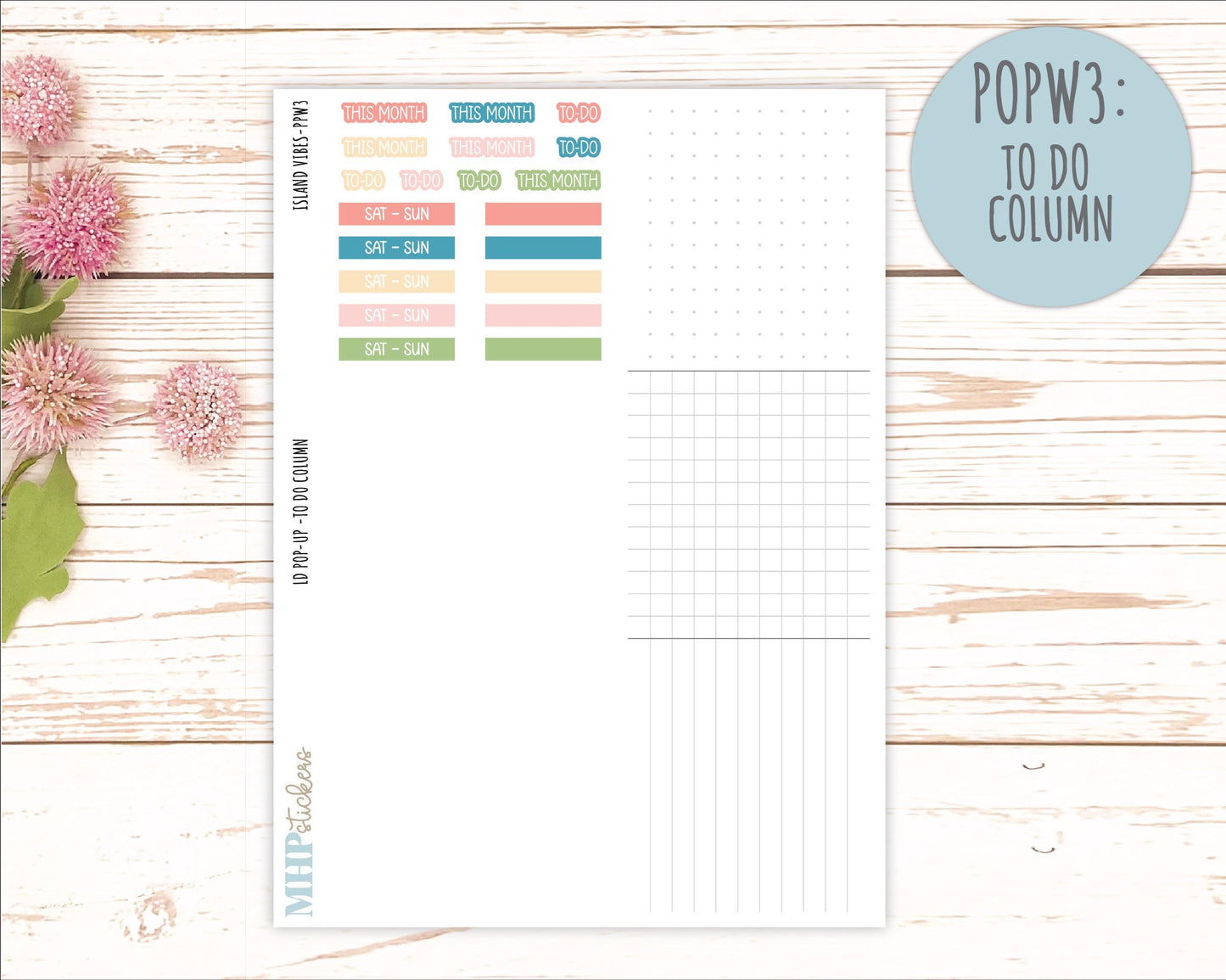 August 2025 Stickers for The Jo Laurel Denise Planner (Formerly Pop-Up Planner) "Island Vibes" || POPIV