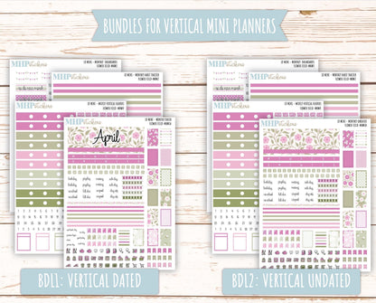 APRIL 2025 Stickers for Small Horizontal & Vertical Laurel Denise Planners. (Formerly Mini Planner) "Flower Field" || MNFF