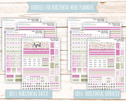 APRIL 2025 Stickers for Small Horizontal & Vertical Laurel Denise Planners. (Formerly Mini Planner) "Flower Field" || MNFF
