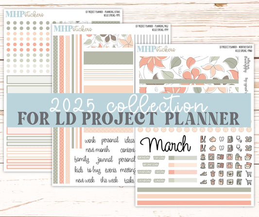 MARCH Stickers for The Rose Large Laurel Denise Planner (Formerly Project Planner) "Hello Spring" || PPHS