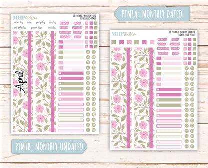 APRIL 2025 Stickers for The Scout Laurel Denise Planner (formerly Portrait Planner). "Flower Field" || PTFF