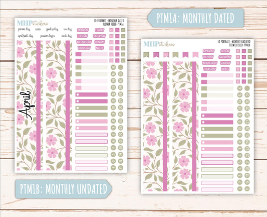 APRIL 2025 Stickers for The Scout Laurel Denise Planner (formerly Portrait Planner). "Flower Field" || PTFF