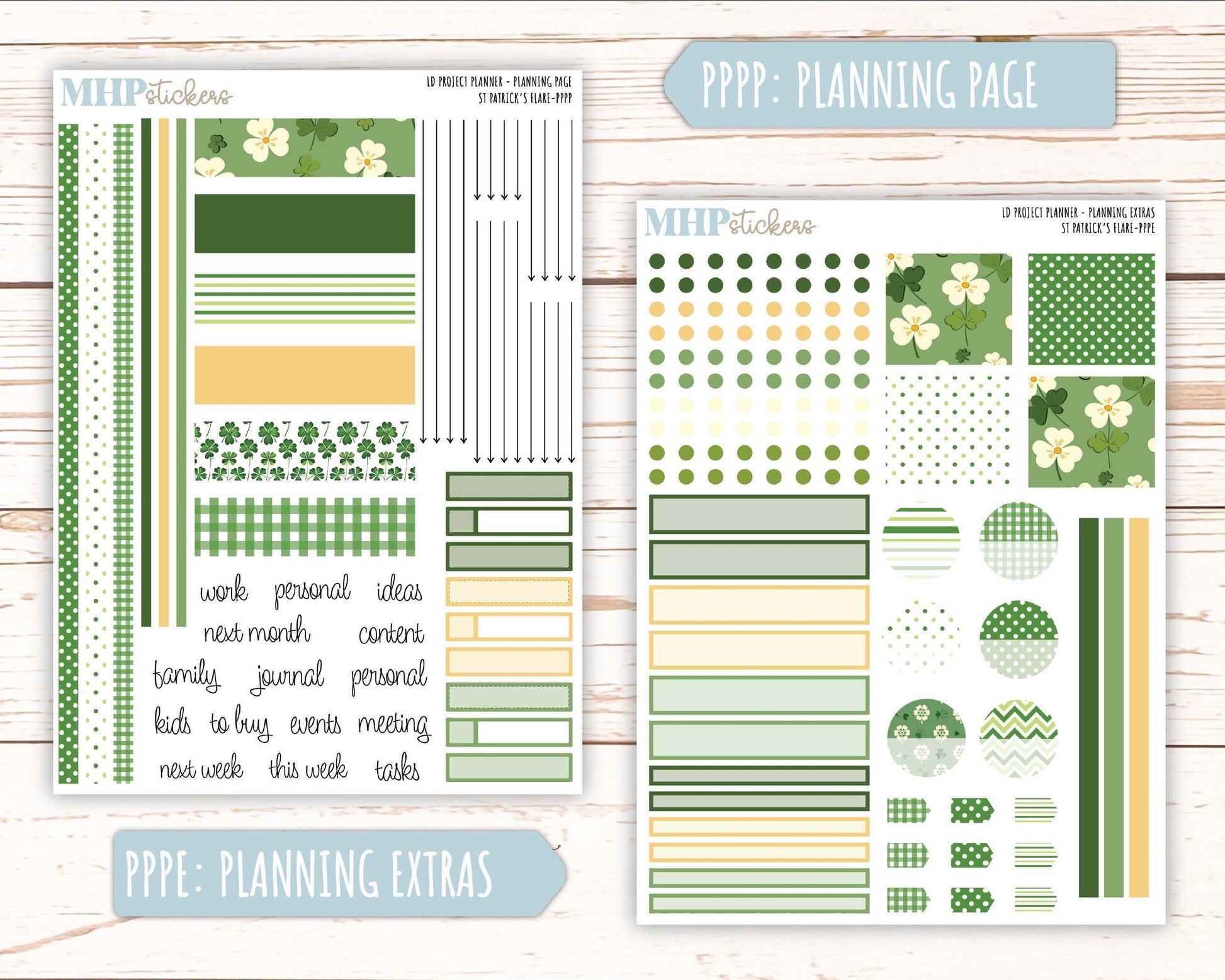 MARCH Stickers for The Rose Large Laurel Denise Planner (Formerly Project Planner) "St Patricks Flare" || PPSPF