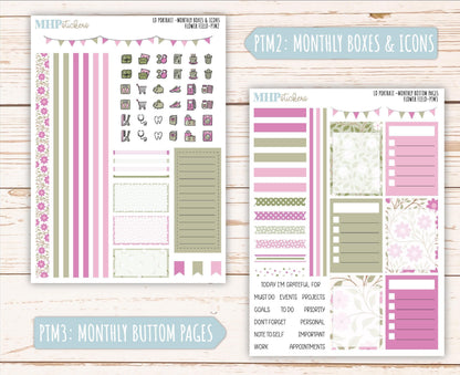 APRIL 2025 Stickers for The Scout Laurel Denise Planner (formerly Portrait Planner). "Flower Field" || PTFF