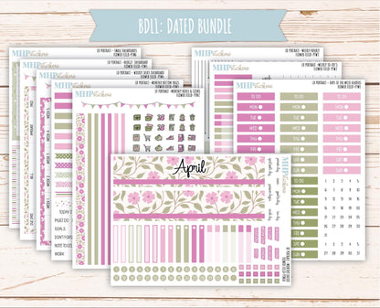 APRIL 2025 Stickers for The Scout Laurel Denise Planner (formerly Portrait Planner). "Flower Field" || PTFF