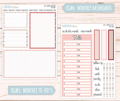 FEBRUARY 2025 Stickers for Large size Horizontal & Vertical Laurel Denise Planner. (Formerly Original or Standar Size) "Love" || OGLV