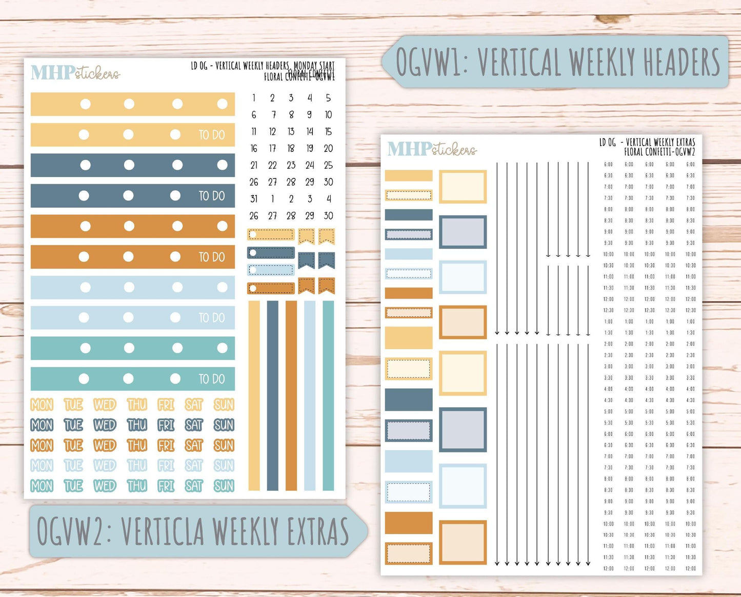 JUNE 2025 Stickers for Large size Horizontal & Vertical Laurel Denise Planners. (Formerly Original Size) "Floral Confetti" || OGFC