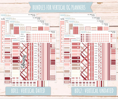 FEBRUARY 2025 Stickers for Large size Horizontal & Vertical Laurel Denise Planner. (Formerly Original or Standar Size) "Love" || OGLV