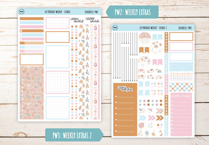 AUGUST Stickers for The Scout Laurel Denise Planner (formerly Portrait Planner). "Seashells" || PSSH