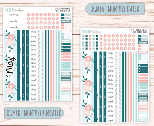 MAY 2025 Stickers for Large size Horizontal & Vertical Laurel Denise Planner. (Formerly Original or Standar Size) "Little Flowers" || OGLF