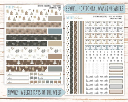 JANUARY 2026 Stickers for the Mae & Kristy Laurel Denise Planners (Book Bound Planner) "January Frost" || BB