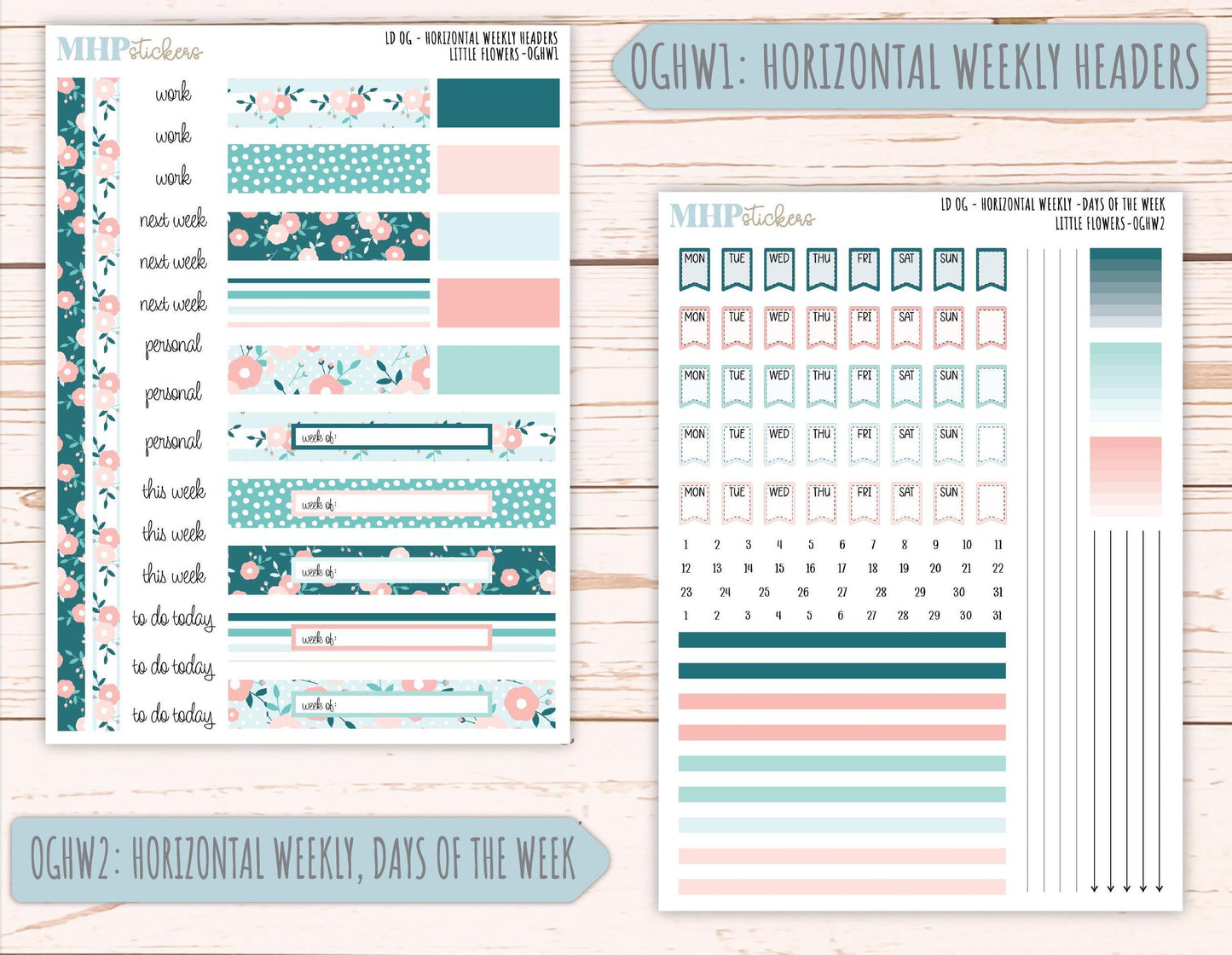 MAY 2025 Stickers for Large size Horizontal & Vertical Laurel Denise Planner. (Formerly Original or Standar Size) "Little Flowers" || OGLF