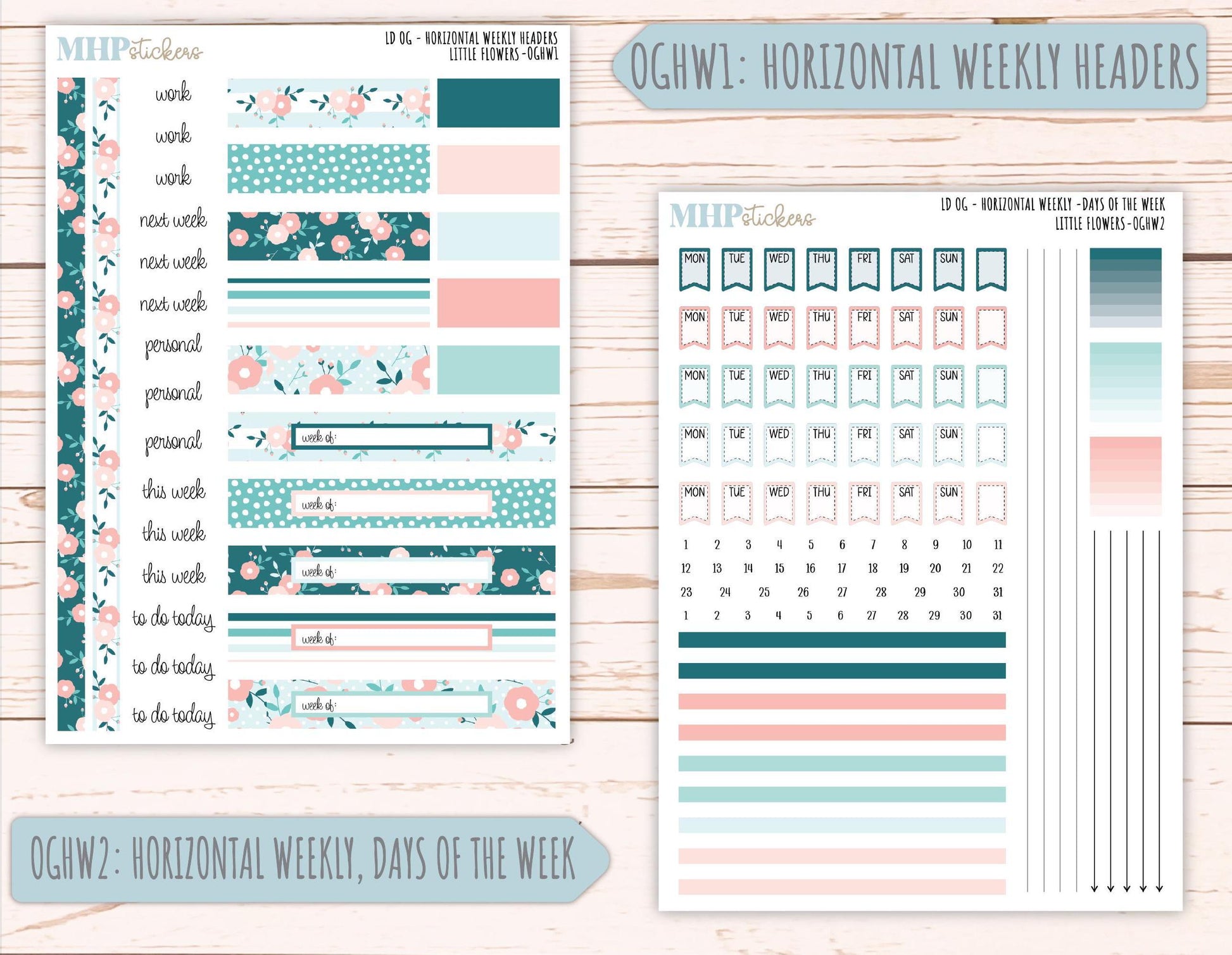 MAY 2025 Stickers for Large size Horizontal & Vertical Laurel Denise Planner. (Formerly Original or Standar Size) "Little Flowers" || OGLF