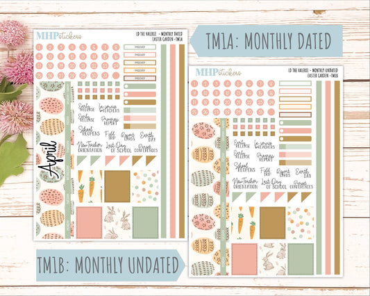 APRIL Stickers for The Valerie Laurel Denise Planner (Formerly Teacher Planner) "Easter Garden" || TC