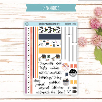OCTOBER Stickers for The Rose Large Laurel Denise Planner (Formerly Project Planner) "Boo to You" || LD409BY