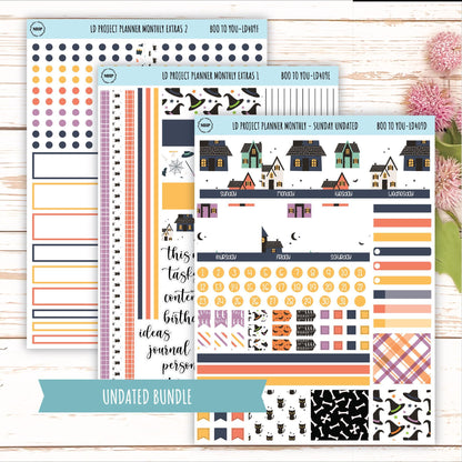 OCTOBER Stickers for The Rose Large Laurel Denise Planner (Formerly Project Planner) "Boo to You" || LD409BY