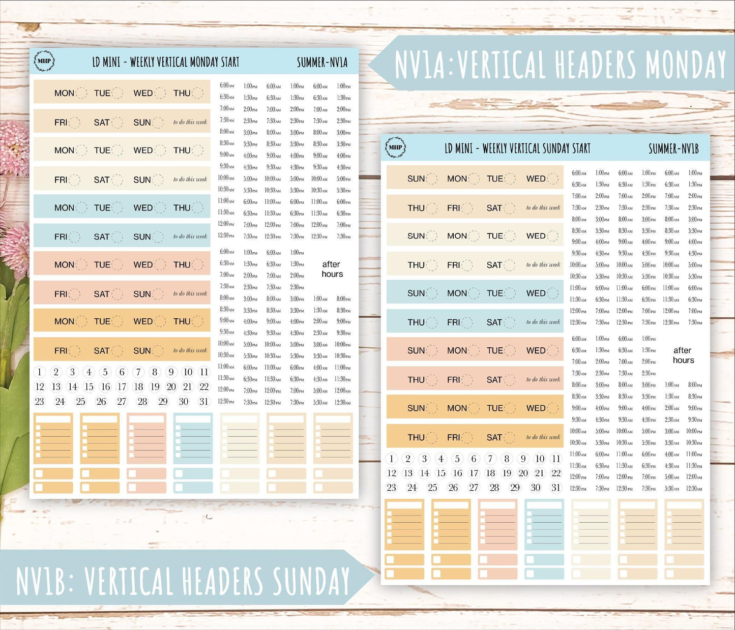 JULY Neutral Color Stickers for small Laurel Denise Planners || NJUL