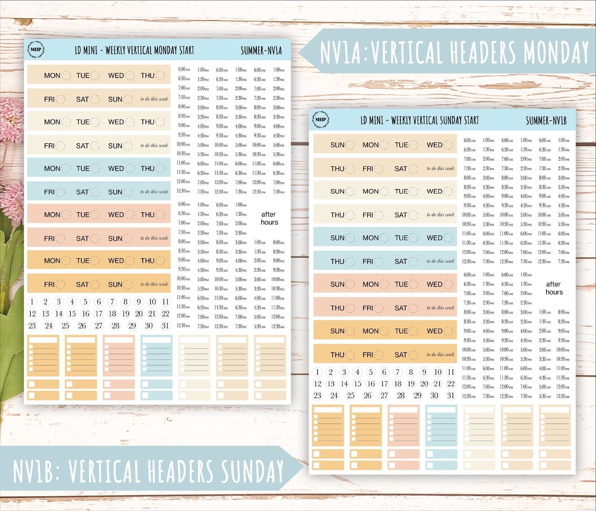 JULY Neutral Color Stickers for small Laurel Denise Planners || NJUL