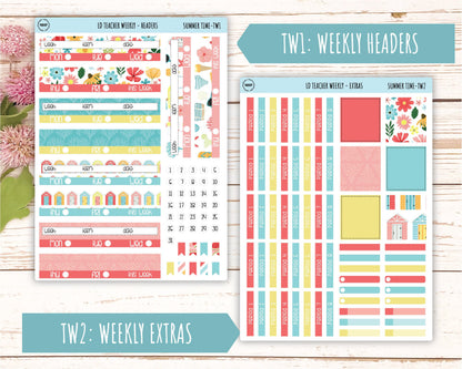 AUGUST Stickers for The Valerie Laurel Denise Planner (Formerly Teacher Planner) "Summer Time" || TST