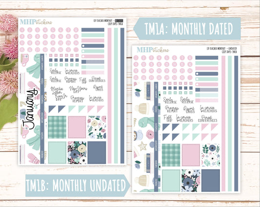 JANUARY Stickers for The Valerie Laurel Denise Planner (Formerly Teacher Planner) "Cozy Days" || TCD