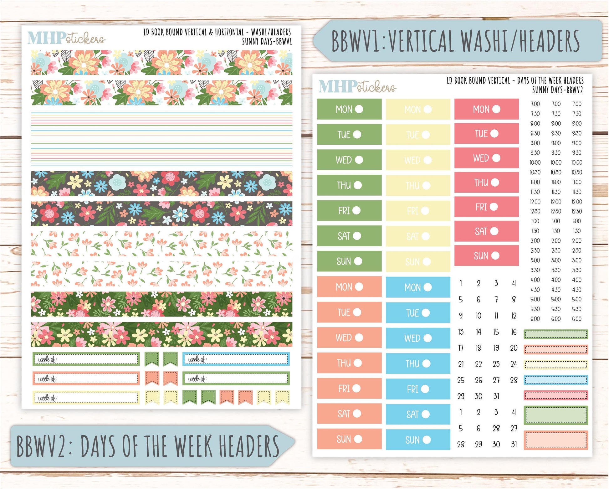 August 2025 Stickers for The Mae & The Kristy Laurel Denise Planners ( Formerly Book Bound Planner) "Sunny Days" || BBSD