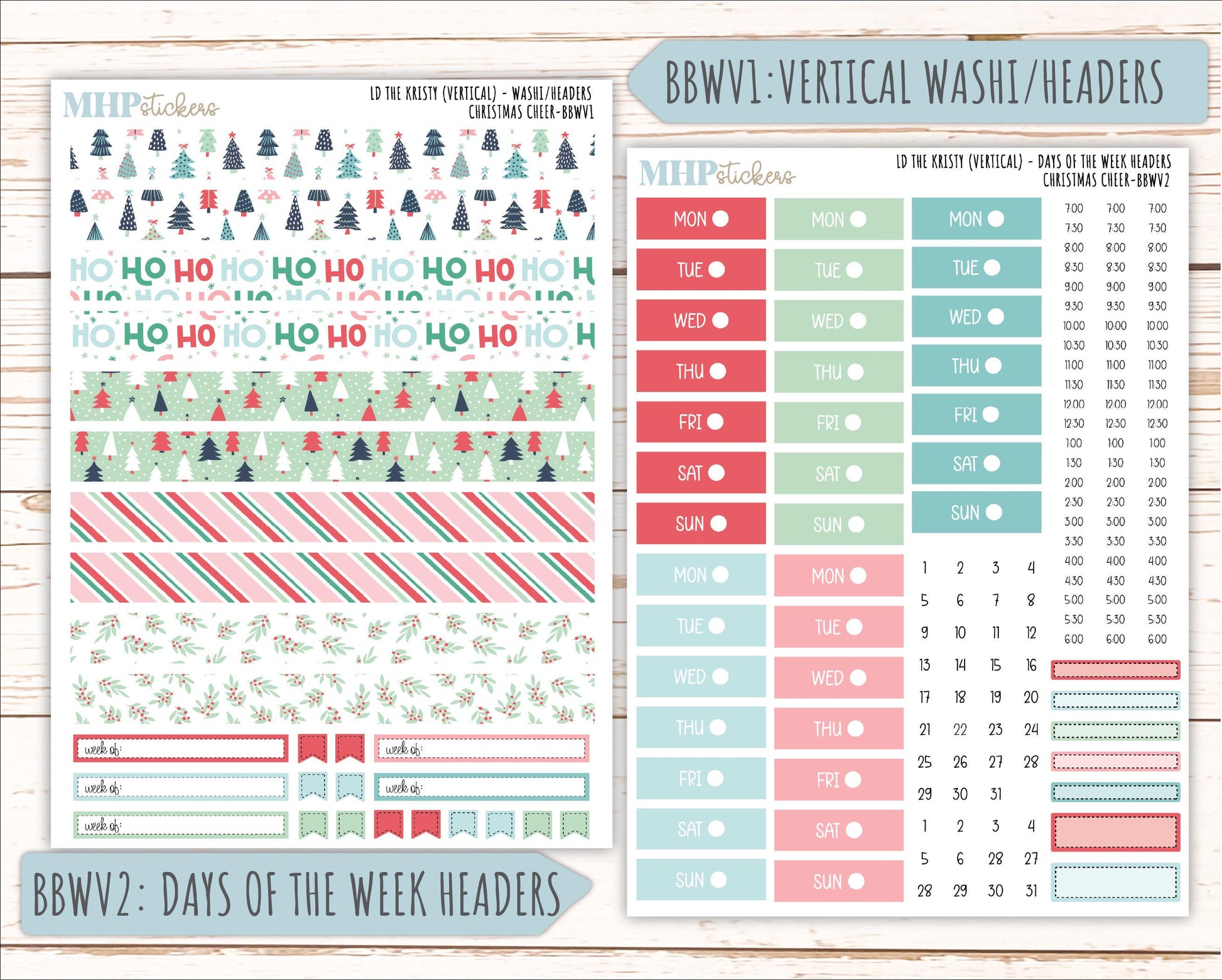 DECEMBER 2025 Stickers for The Mae & The Kristy Laurel Denise Planners ( Formerly Book Bound Planner) "Christmas Cheer" || BB