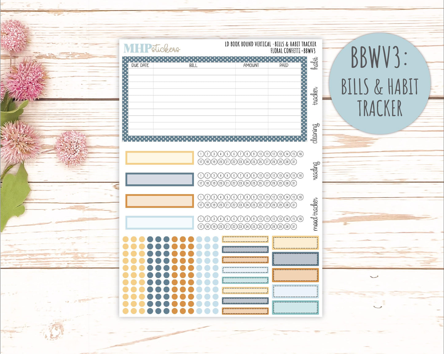 June 2025 Stickers for The Mae & The Kristy Laurel Denise Planners ( Formerly Book Bound Planner) "Floral Confetti" || BB