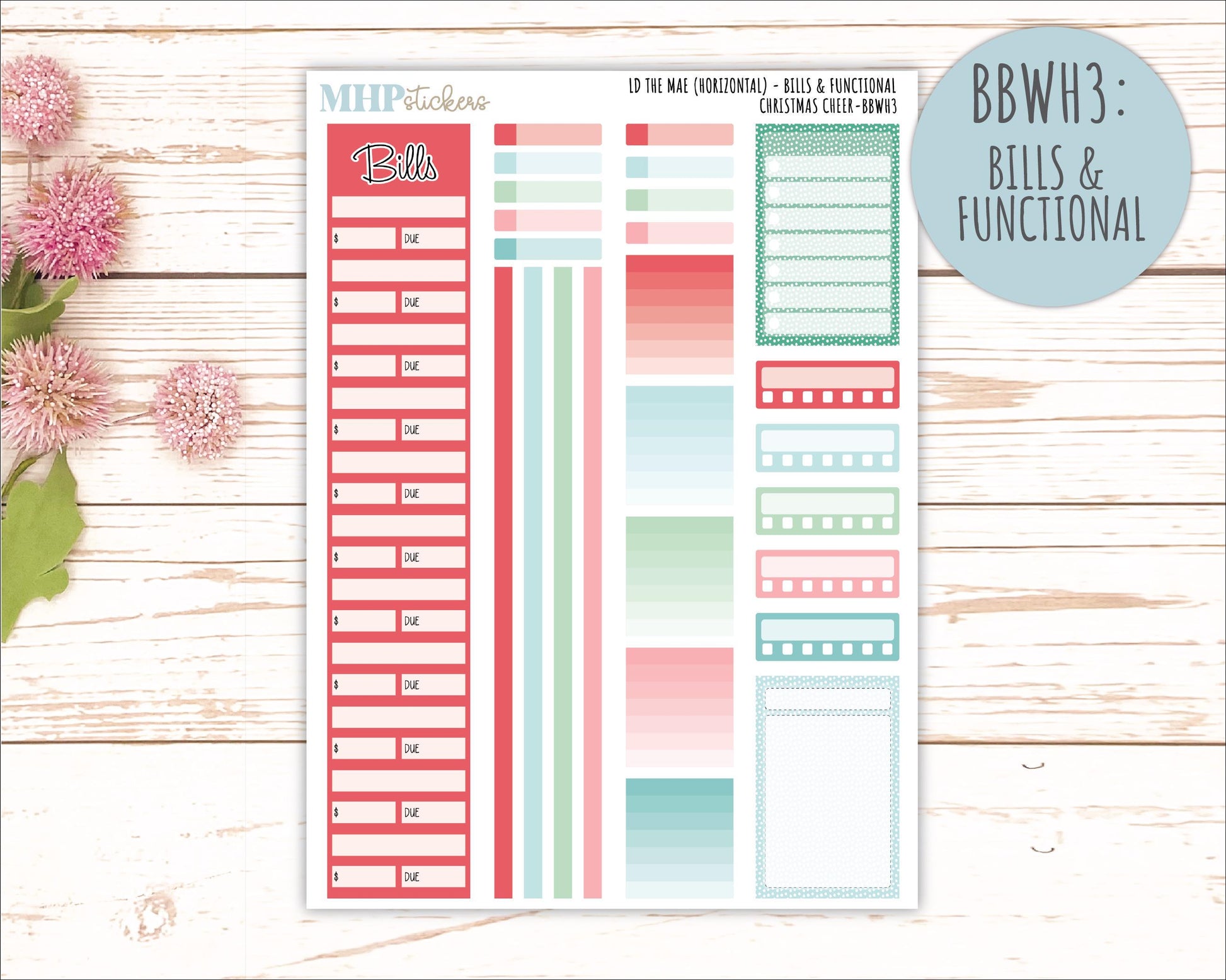 DECEMBER 2025 Stickers for The Mae & The Kristy Laurel Denise Planners ( Formerly Book Bound Planner) "Christmas Cheer" || BB