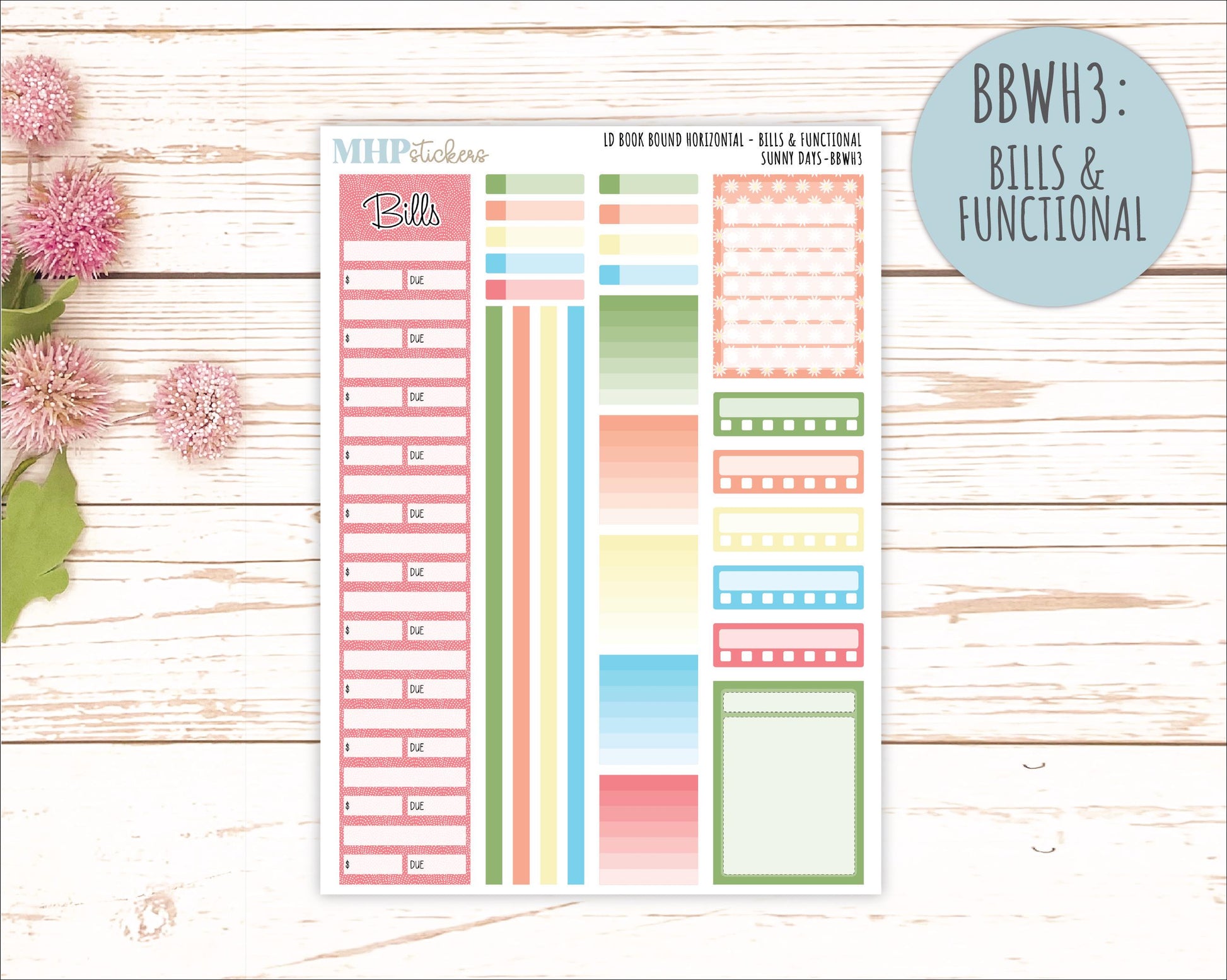 August 2025 Stickers for The Mae & The Kristy Laurel Denise Planners ( Formerly Book Bound Planner) "Sunny Days" || BBSD
