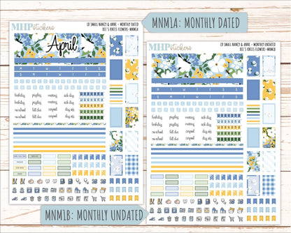 APRIL 2026 Stickers for Small Nancy & Anne Laurel Denise Planners. (Formerly Mini Planner) "Bee's Knees Flowers" || MN