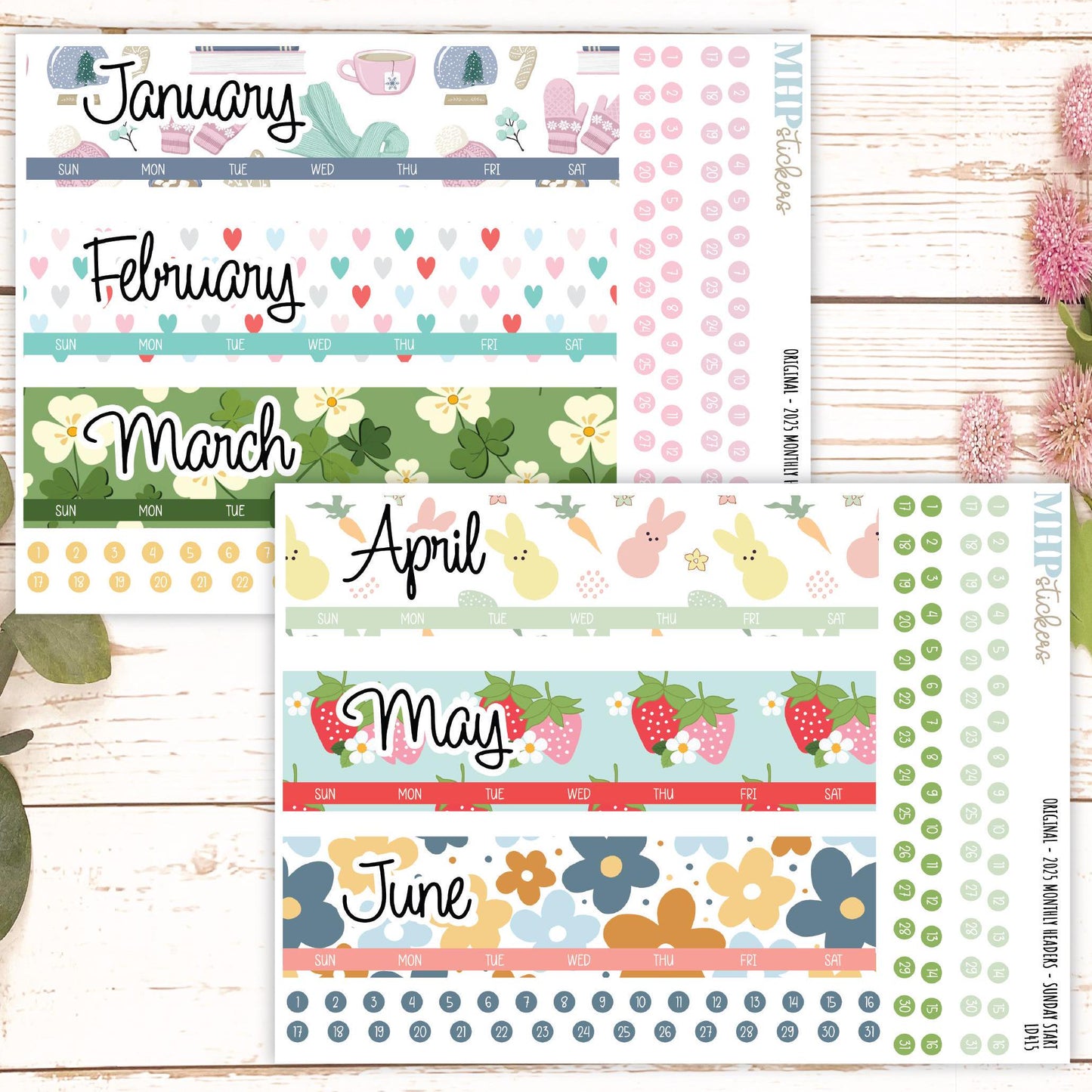 2025 Monthly Headers Set for Laurel Denise Large || LD415