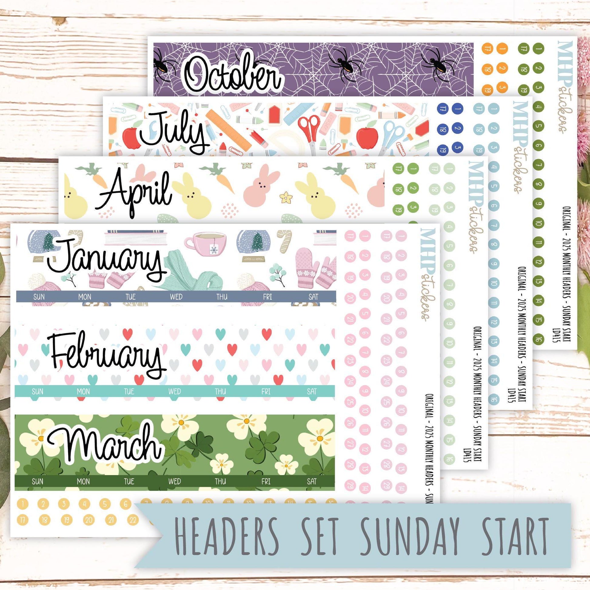 2025 Monthly Headers Set for Laurel Denise Large || LD415