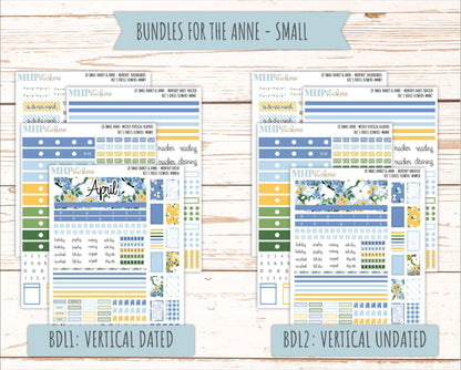 APRIL 2026 Stickers for Small Nancy & Anne Laurel Denise Planners. (Formerly Mini Planner) "Bee's Knees Flowers" || MN