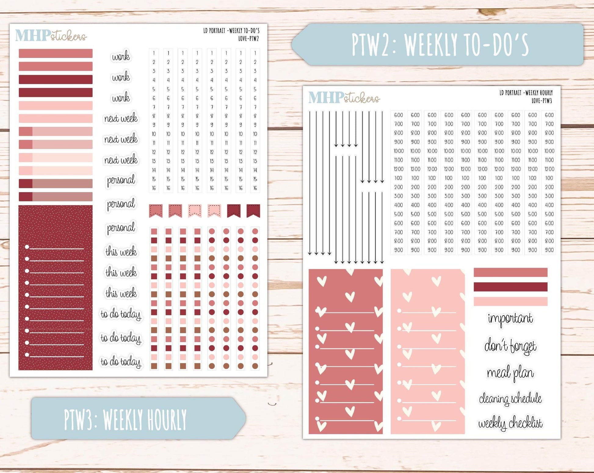 FEBRUARY 2025 Stickers for The Scout Laurel Denise Planner (formerly Portrait Planner). "Love" || PTLV