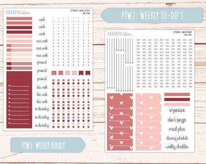 FEBRUARY 2025 Stickers for The Scout Laurel Denise Planner (formerly Portrait Planner). "Love" || PTLV