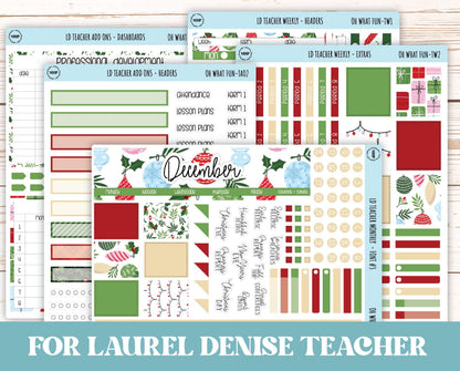 DECEMBER Stickers for The Valerie Laurel Denise Planner (Formerly Teacher Planner) "Oh What Fun" || TOWF