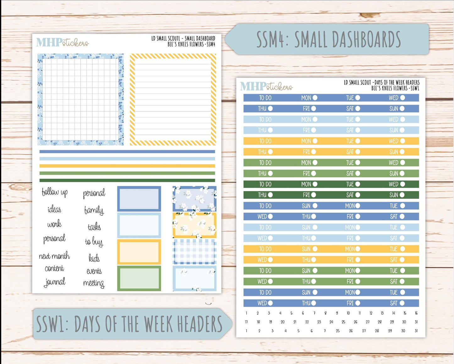 APRIL 2026 Stickers for the Small Scout Planner. For Laurel Denise Planners. "Bee's Knees Flowers" ||SS