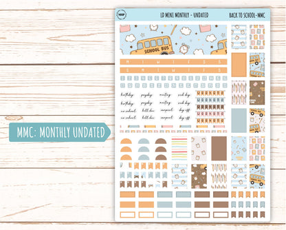 September Stickers for Small Horizontal & Vertical Laurel Denise Planners. (Formerly Mini Planner) "Back to School" || MBTS