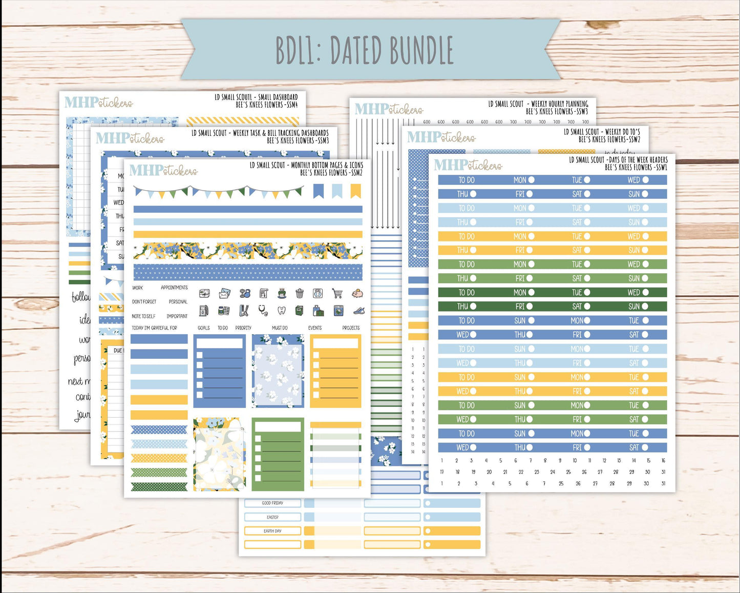 APRIL 2026 Stickers for the Small Scout Planner. For Laurel Denise Planners. "Bee's Knees Flowers" ||SS