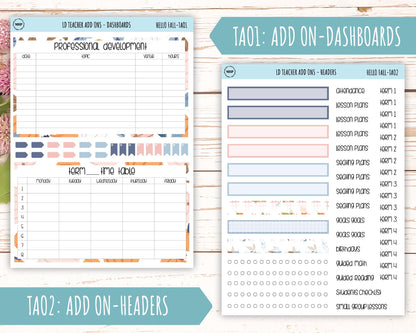 NOVEMBER Stickers for The Valerie Laurel Denise Planner (Formerly Teacher Planner) "Hello Fall" || THF