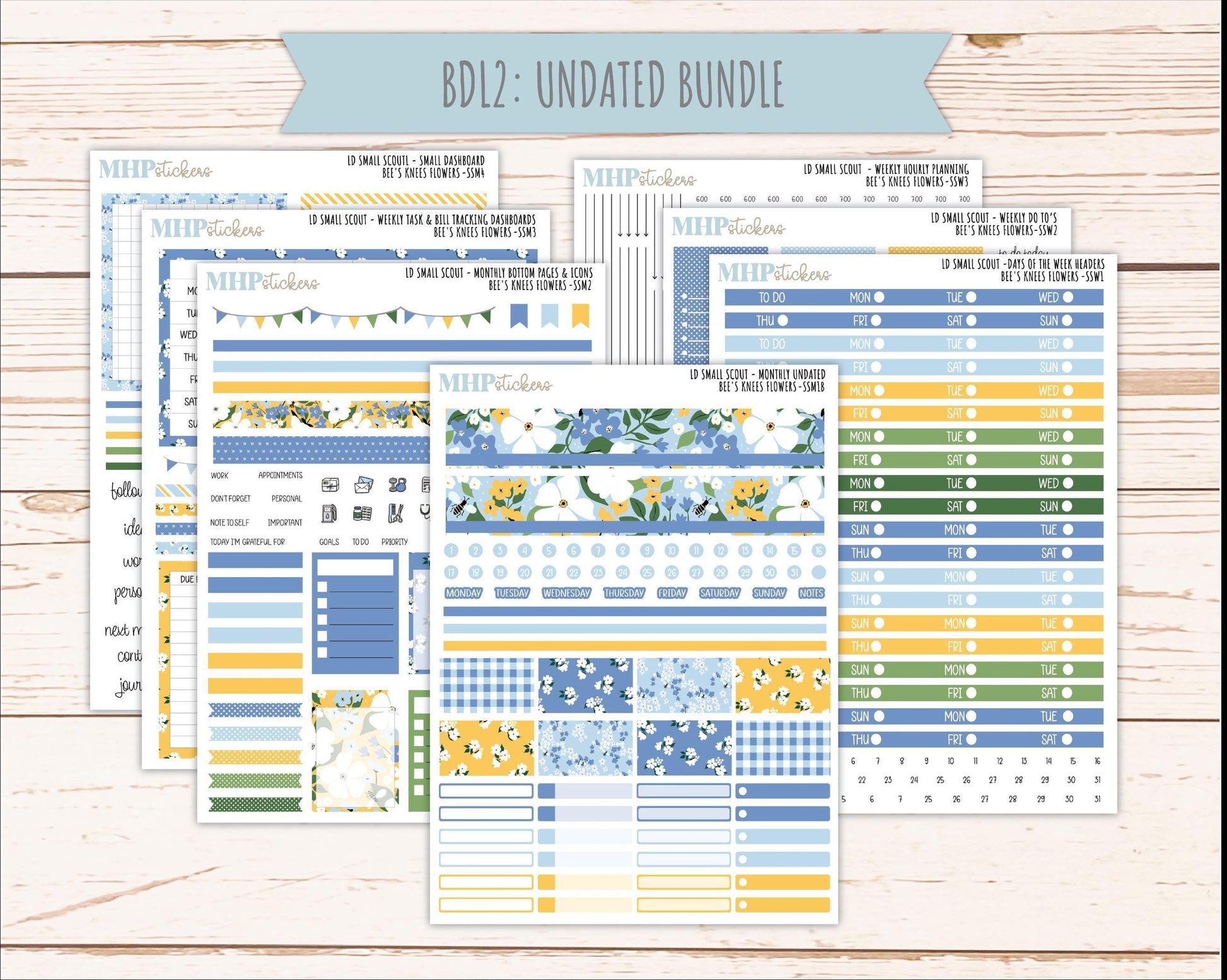 APRIL 2026 Stickers for the Small Scout Planner. For Laurel Denise Planners. "Bee's Knees Flowers" ||SS