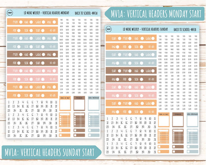 September Stickers for Small Horizontal & Vertical Laurel Denise Planners. (Formerly Mini Planner) "Back to School" || MBTS