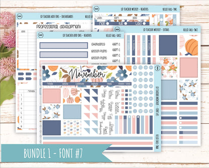 NOVEMBER Stickers for The Valerie Laurel Denise Planner (Formerly Teacher Planner) "Hello Fall" || THF