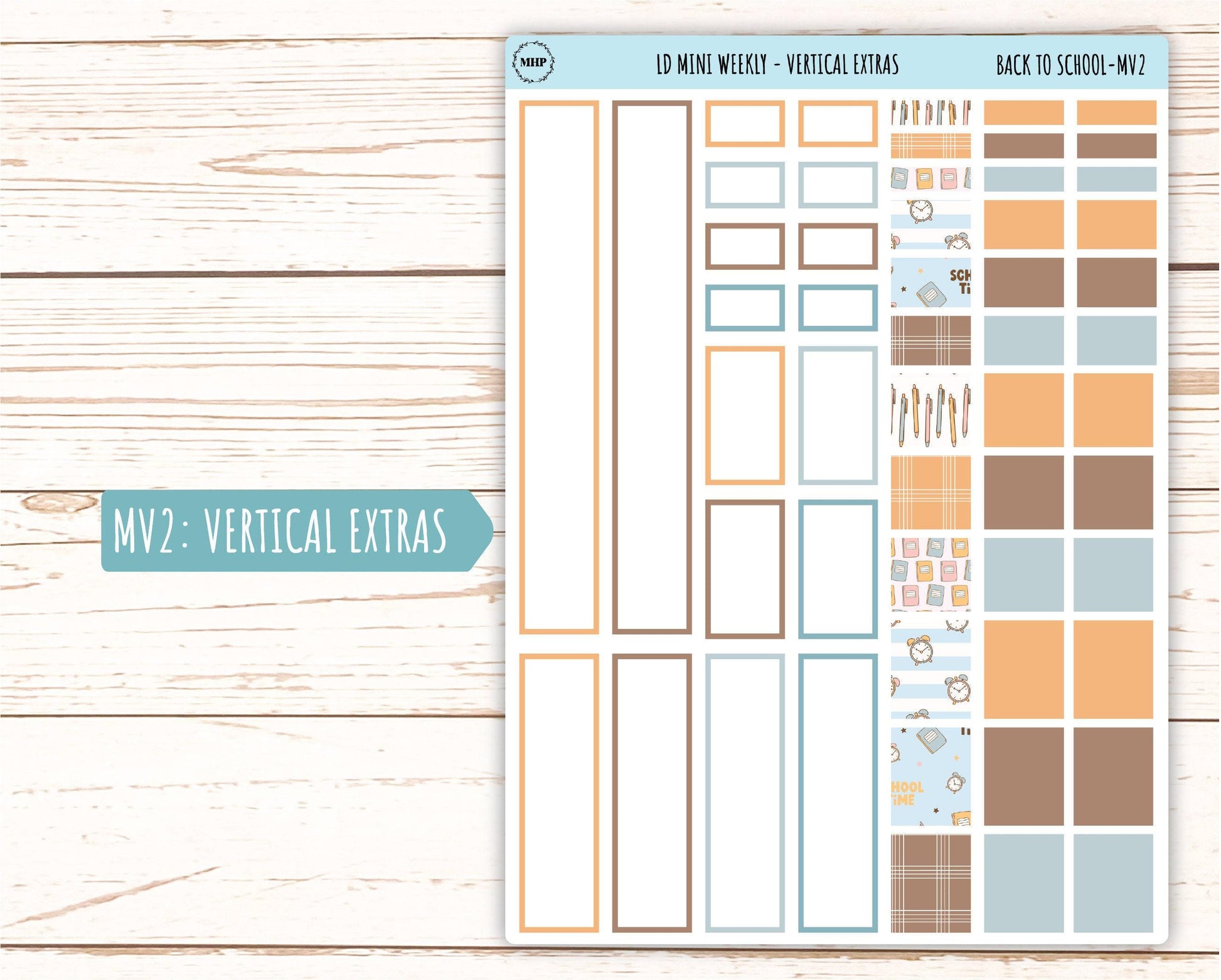 September Stickers for Small Horizontal & Vertical Laurel Denise Planners. (Formerly Mini Planner) "Back to School" || MBTS