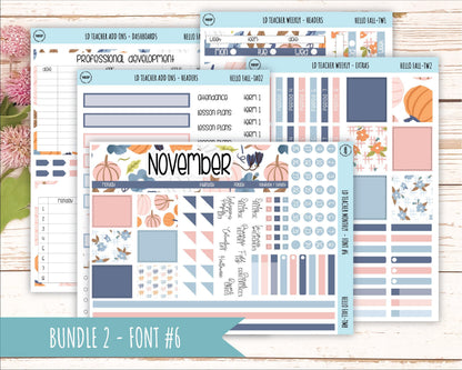 NOVEMBER Stickers for The Valerie Laurel Denise Planner (Formerly Teacher Planner) "Hello Fall" || THF